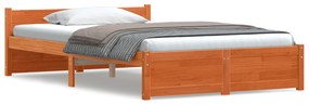 vidaXL Σκελετός Κρεβατιού Καφέ κεριού 120 x 200 cm Μασίφ ξύλο πεύκου