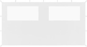 vidaXL Πλαϊνό Τοίχωμα για Κιόσκι με Παράθυρα Λευκό 4 x 2 μ.