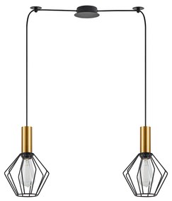 Φωτιστικό Οροφής  SE21-GM-4-BL2-GR1 ADEPT TUBE Gold Matt Pendant Black Metal Grid+ - 51W - 100W - 77-8620