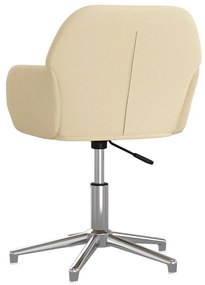 vidaXL Καρέκλα Γραφείου Περιστρεφόμενη Κρεμ Υφασμάτινη