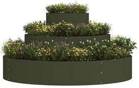 vidaXL Γλάστρα Κήπου Λαδί 120 x 120 x 20 εκ. Ατσάλι