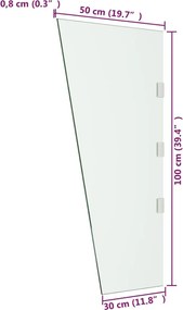 vidaXL Πλαϊνό Πάνελ για Στέγαστρο Πόρτας Διάφανο 50x100 εκ. Ψημ. Γυαλί