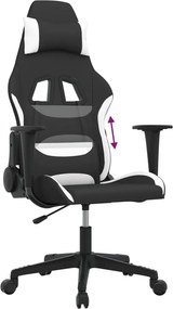 vidaXL Καρέκλα Gaming Μαύρη και Λευκό Υφασμάτινη
