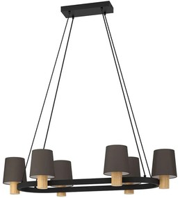 Φωτιστικό Οροφής - Ράγα Edale 43782 108x51x110cm 6xΕ27 40W Multi Eglo Steel,Fabric,Wood