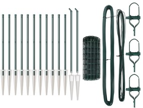 vidaXL Euro Fence με 13 Σημαδεμένους Στύλους 0.8x25 μ Γαλβανισμένο Μέταλλο Πράσινο