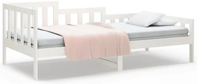 vidaXL Καναπές Κρεβάτι Χωρίς Στρώμα Λευκό 90x190 εκ. Μασίφ Ξύλο Πεύκου