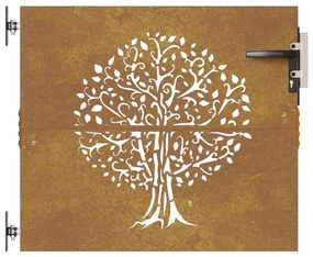 vidaXL Πόρτα Κήπου με Σχέδιο Δέντρου από Ατσάλι Corten 85x100 εκ.