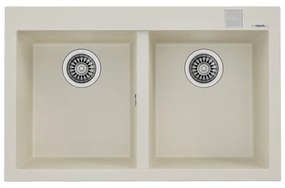 Teka Forsquare 2C 790 TG Bright Cream Ένθετος Γρανιτένιος Νεροχύτης 80cm