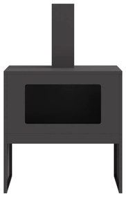 vidaXL Φούρνος με Καμινάδα Μαύρος 60x40x96 εκ Ατσάλι