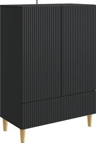 vidaXL Πλαϊνό γραφείο Μαύρο 66 x 34,5 x 95 εκ. Επεξεργασμένο Ξύλο
