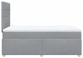 Κρεβάτι Boxspring με Στρώμα Ανοιχτό Γκρι 120x190 εκ. Υφασμάτινο - Γκρι