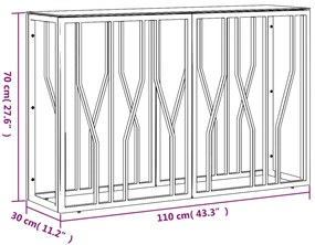 vidaXL Τραπέζι Κονσόλα 110x30x70 εκ. από Ανοξείδωτο Ατσάλι και Γυαλί