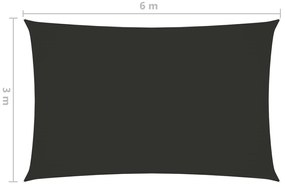 Πανί Σκίασης Ορθογώνιο Ανθρακί 3 x 6 μ. από Ύφασμα Oxford - Ανθρακί