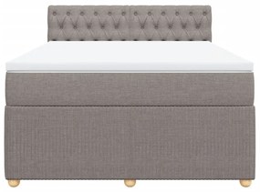 Κρεβάτι Boxspring με Στρώμα Taupe 140x190 εκ. Υφασμάτινο - Μπεζ-Γκρι