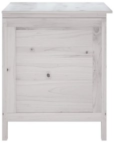 Μπαούλο Αποθ. Κήπου Λευκό 50 x 49 x 56,5 εκ. Μασίφ Ξύλο Ελάτης - Λευκό