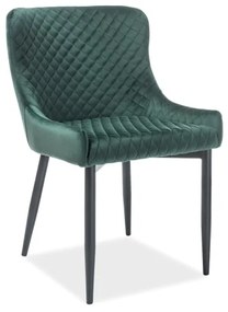 80-1864 Επενδυμένη καρέκλα τραπεζαρίας Colin B 52x45x82 μεταλλική μαύρη βάση/πράσινη βελούδινη bluvel 78 DIOMMI COLINBVCZ, 1 Τεμάχιο