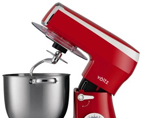 Μη συσκευασμένο: Planetary mixer Voltz V51115A, 2100W, 7,5 λίτρα, 6 ταχύτητες + Pulse, 3 αναδευτήρες, Κόκκινο