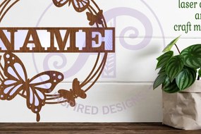 Σετ των 3 Intra απο ξύλο plywood 3mm-4mm πάχος Πινακίδα ονόματος πεταλούδας στεφάνι Δίασταση 6x6 cm INTRAFABR-92001205