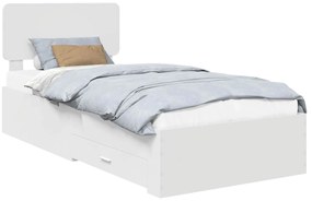 vidaXL Σκελετός Κρεβατιού Λευκό 90 x 190 cm Επεξεργασμένο ξύλο