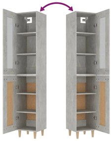 vidaXL Ντουλάπι Γκρι Σκυροδέματος 34,5x34x180 εκ. Επεξεργασμένο Ξύλο
