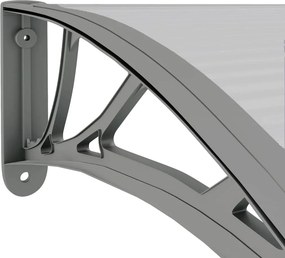 vidaXL Στέγαστρο Πόρτας Γκρι 300 x 75 εκ. από Πολυκαρβονικό
