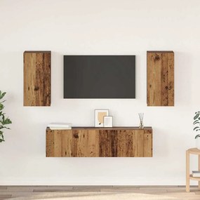 vidaXL Σετ επίπλου τηλεόρασης 4 pcs Παλαιό ξύλο 60 x 30 x 30 cm