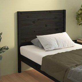 vidaXL Κεφαλάρι Κρεβατιού Μαύρο 81 x 4 x 100 εκ. από Μασίφ Ξύλο Πεύκου
