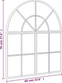 vidaXL Καθρέφτης Τοίχου Αψίδα Μαύρος 60 x 70 εκ. από Σίδερο