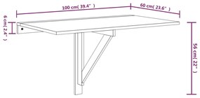 Τραπέζι Τοίχου Πτυσσόμενο Γκρι Sonoma 10x60x56 εκ. Επεξ. Ξύλο - Γκρι