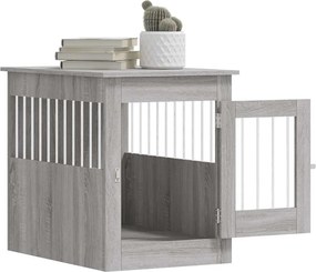 vidaXL Κλουβί Σκύλου Γκρι Sonoma 55x80x68 εκ. από Επεξεργ. Ξύλο
