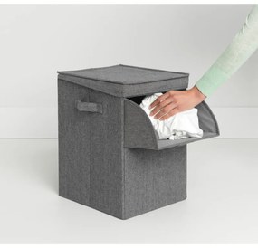 Brabantia Κιβώτιο πλυντηρίου ρούχων 1000828, 35 l, Άνοιγμα μπροστά, Ευρύ καπάκι, Πτυσσόμενο, Μαύρο