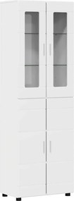 vidaXL Highboard FLORIN 60 x 35 x 182 εκ. Υψηλής γυαλάδας λευκό