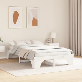 vidaXL Κρεβάτι Λευκό Ξύλο 120 x 200 cm Ανθεκτικό Σύγχρονο