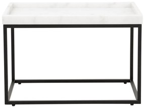 Τραπεζάκι σαλονιού Concept 55 101, 60x40x40cm, Άσπρο, Μαύρο, Μέταλλο, Στυλ: Σκανδιναβικό, Γωνιακό, Πέτρα | Epipla1.gr