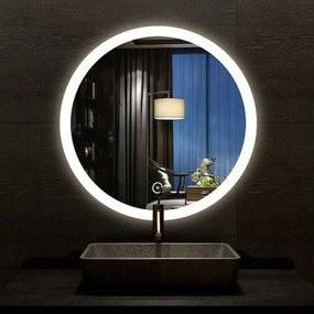 Καθρέπτης Μπάνιου Σκέτος Rotonda 50-0680 Με Φως Led Touch 5mm Φ68cm Clear Gloria Γυαλί