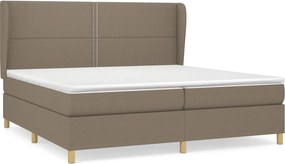 vidaXL Κρεβάτι Boxspring με Στρώμα Taupe 200x200 εκ. Υφασμάτινο