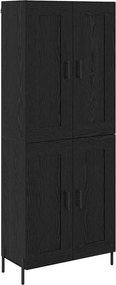 vidaXL Highboard 2 pcs Μαύρη Οξυά Επεξεργασμένο ξύλο