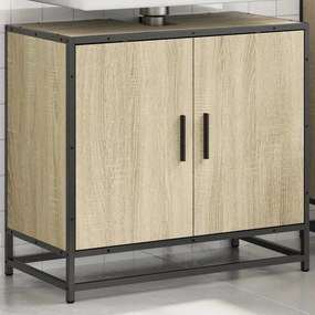 vidaXL Ντουλάπι Νιπτήρα Μπάνιου Sonoma Δρυς 65 x 33 x 60 εκ. από Τεχνητό Ξύλο
