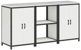 vidaXL Σετ Αποθήκευσης Κουζίνας με ράφι 3 pcs Λευκό 180 x 50 x 92 εκ.