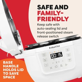 Instant Pot Classic Mini 140800801, 800W, 3.8 l, 7 προγράμματα, αγαπημένα κουμπιά, οθόνη LCD, Ανοξείδωτο, Λευκό