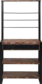 vidaXL Ράφι κουζίνας Πολύχρωμο και Μαύρο 80 x 40 x 160 cm