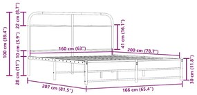 ΣΚΕΛΕΤΟΣ ΚΡΕΒ. ΧΩΡΙΣ ΣΤΡΩΜΑ ΚΑΠΝΙΣΤΗ ΔΡΥΣ 160X200 ΕΚ. ΜΕΤΑΛΛΙΚΟ 3318673