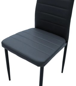 Καρέκλα Parker PU ανθρακί-μαύρο πόδι 42x48x98εκ 4αδα 42x48x98 εκ.