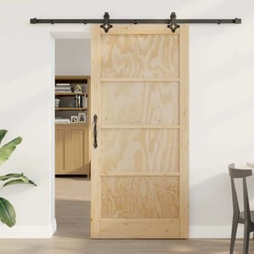 vidaXL Πόρτα  με Σετ Υλικών 93x202 cm Στερεό Ξύλο Πεύκου