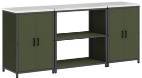 vidaXL Σετ Αποθήκευσης Κουζίνας 3 pcs Ελιά Πράσινη 210 x 50 x 92 εκ