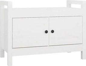 vidaXL Παγκάκι Χολ Λευκό 80x40x60 εκ. από Μασίφ Ξύλο Πεύκου