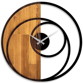 Ρολόι Τοίχου Circle 539TNL1144 56x3x56cm Walnut-Black Wallity Metal,Wood