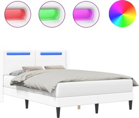 vidaXL Σκελετός Κρεβατιού με κεφαλάρι Λευκό 160 x 200 cm Τεχνητό Δέρμα