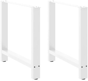 vidaXL Πόδια Τραπεζαρίας 2 τεμ. Λευκά 70x(72-73) εκ. Ατσάλι