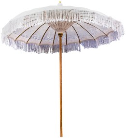 ΟΜΠΡΕΛΑ ΜΠΑΛΙΝΕΖΙΚΗ ΜΑΚΡΑΜΕ ΜΠΕΖ ΞΥΛO TEAK Φ200X250εκ.